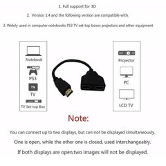 4K HDMI Cable Splitter Adapter Converter 1 In 2 Out 1 Male to 2 Female