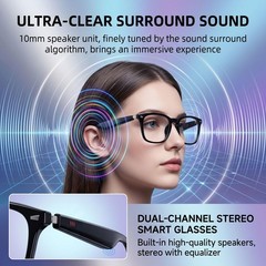 AI Smart Glasses, 164 Language Translation Glasses, Bluetooth Glasses with Sp…