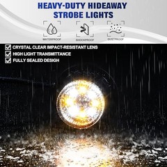 Amber White LED Emergency Strobe Lights Kit Hideaway Strobe 2PCS Amber/White