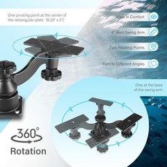Fishfinder Mount w/ 6-in Swing Arm Fit for echoMAP/GPSMAP/Apex/Helix/Elite/Hook