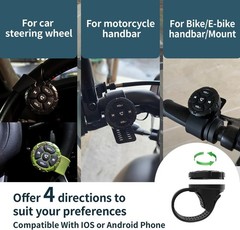 Green Bluetooth Media Remote – Waterproof Steering Wheel Control for iOS/Android