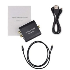 Analog to Digital Audio Converter Aluminum RCA to Optical with Optical Cable
