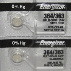 ENERGIZER 364 363 SR621W SR621SW WATCH BATTERY NEW x 2