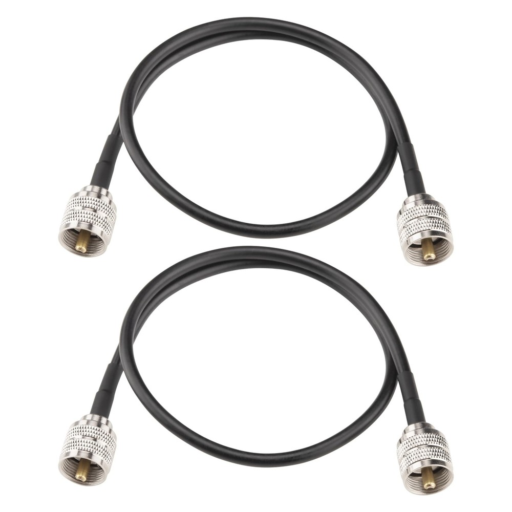 UHF PL259 Male Coax Jumper Cable 1.64ft BMR200 For SWR Meter Ham Radio 2 PCS