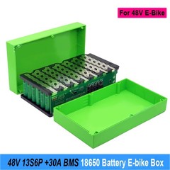 DIY 48V 13S6P 18650 Battery Pack Box with 13S 30A BMS + Holder & Nickel Assembly