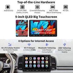 ATOTO S8 MS 9in QLED 1280×720 Android 2Din Car Stereo 4G+32G GPS Tracking 4G LTE
