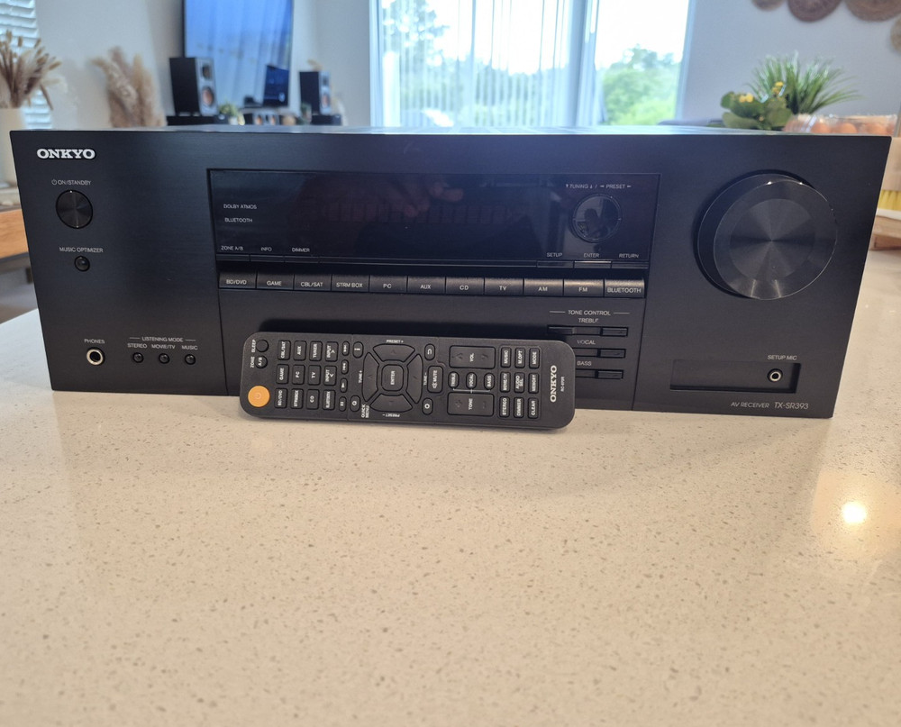 Onkyo TX-SR393 5.2-Ch A/V Receiver Bluetooth Dolby Atmos DTS:X AM/FM Black