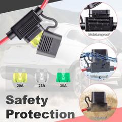 10 FT 12V Fixed Thread Power Outlet, 12V Female Cigarette Lighter Socket, 12 AWG