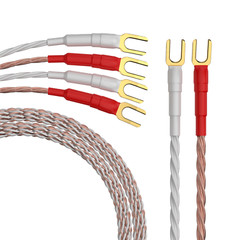 HIFI Silver-plated Bi-wire Speaker Cable High-end OCC Speaker Wire Y/Banana Plug