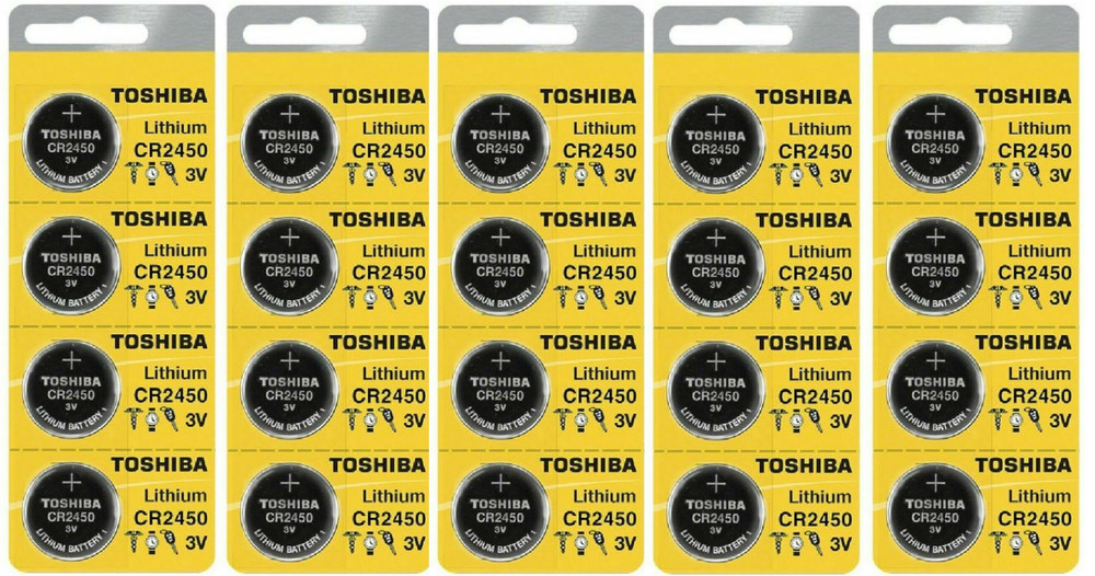 20 x New Toshiba CR2450 3 Volt Lithium Coin Battery Free Shipping With Tracking