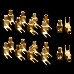 New 20x Gold Plated Spade Banana Plug Audio Speaker Cable Connector Adapter