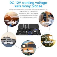 Stereo Digital Bluetooth Amplifier Music Player Home Amp with U-disk/SD/FM Radio