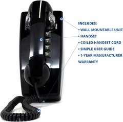 Single Line Classic 2554 Wall Phone with Loud Ringer and Handset Volume Contr…