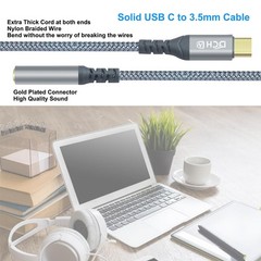USB Type C to 3.5mm Audio Adapter Headphone Jack 3.5 mm USB-C Aux Cord Male t…