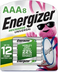 Recharge Universal Rechargeable AAA Batteries 8 Pack, Triple A Batteries