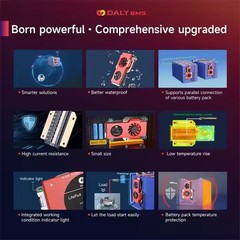 Daly Wifi BMS 4S-20S 12V-72V Li-ion LiFePo4 40A-500A Smart BMS +BT Module Lot