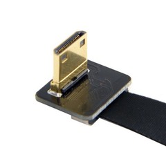 JSER CYFPV 90 Degree Up Angled FPV Mini HDMI Male 20CM, Black 20cm