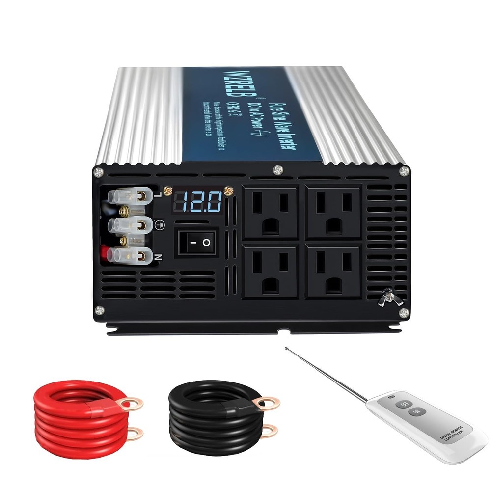 5000W Pure Sine Wave Inverter DC 12V 24V 36V 48V to AC 120V Remote