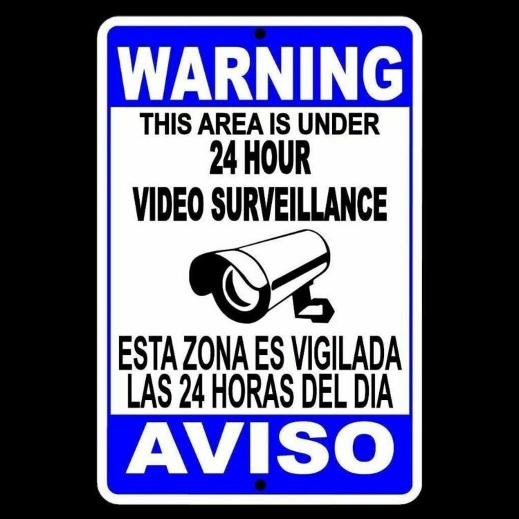 Spanish English Warning Protected By Video Surveillance Sign security SS005