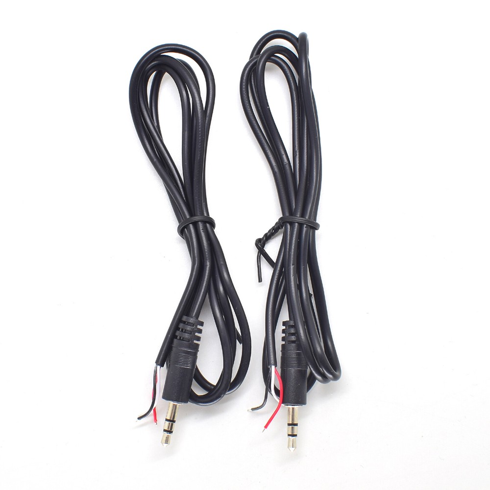 2pcs 1M/3.3ft 3.5mm 1/8″ Stereo Male Plug to Bare Wire DIY 2 Wire AUX Cable US