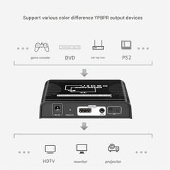5 RCA Ypbpr Component Coaxial Audio to HDMI Video Converter for DVD PS2 XbAr