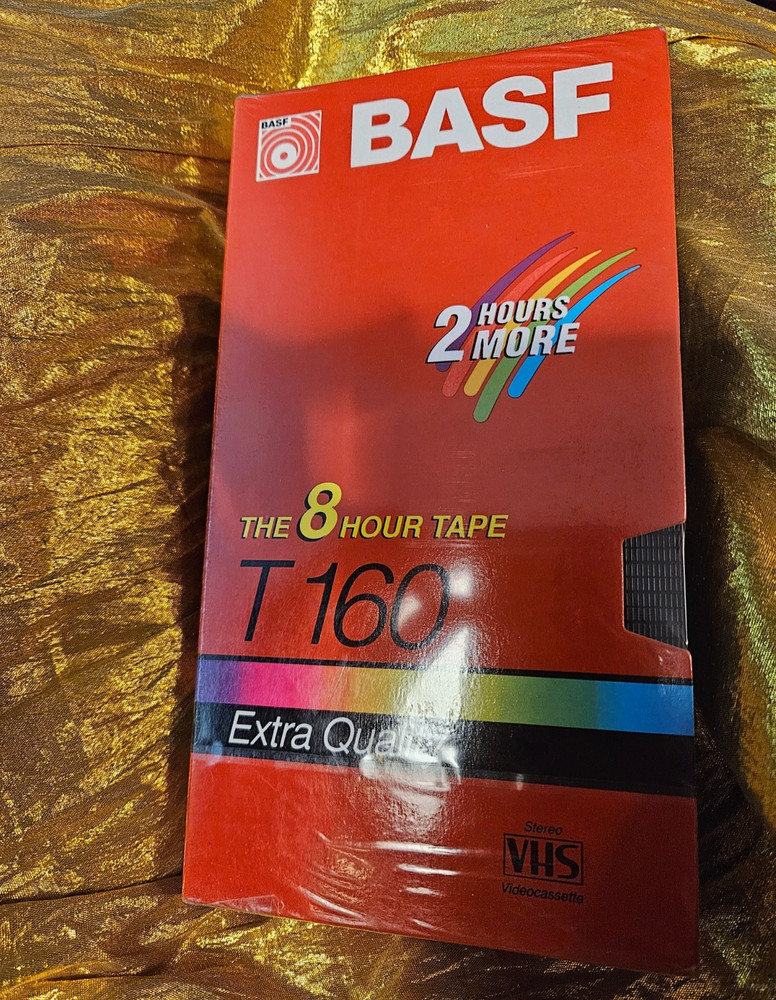 NEW BASF 2 HOURS MORE THE 8 HOUR TAPE BLANK VHS T160 EXTRA QUALITY Videocassette