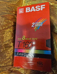 NEW BASF 2 HOURS MORE THE 8 HOUR TAPE BLANK VHS T160 EXTRA QUALITY Videocassette