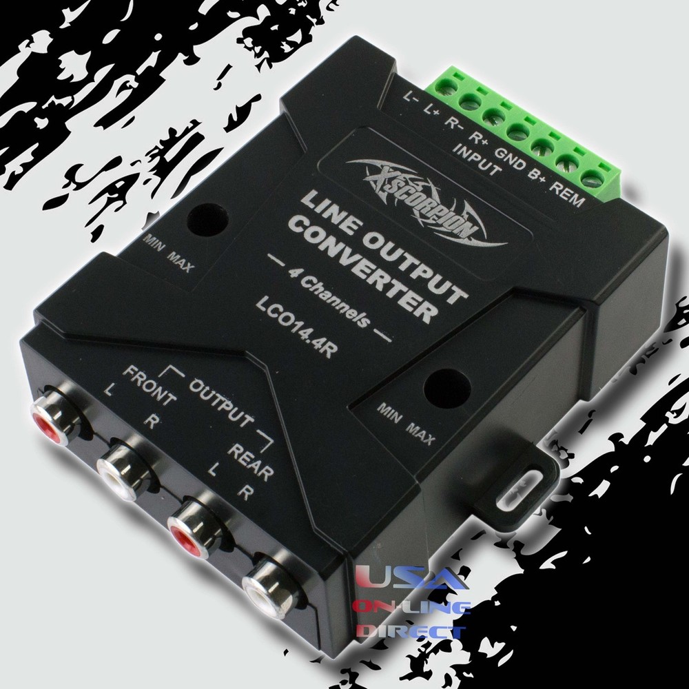 Pro Universal 4 Channel Speaker to RCA Line Output Signal Converter Hi / Low USA