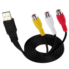 USB to RCA Cable 5FT, USB 2.0 a Female to 3 RCA Female Cord AV Composite Cable f