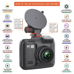Rove R2-4K Car Dash Cam – 4K Ultra HD 2160P – Built-In WiFi & GPS (Refurbished)