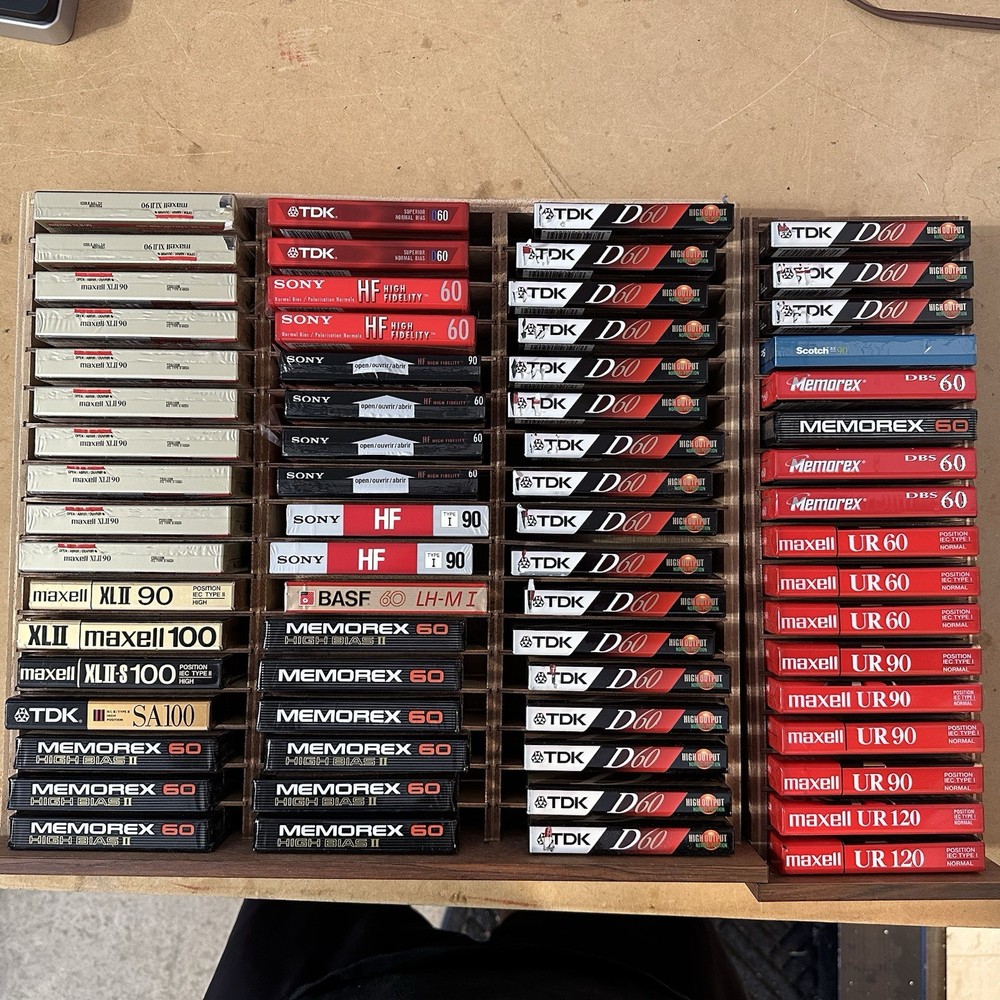 Maxell XLII 90 High Bias Cassette Tape Packs NOS Sealed Type I/II TDK Lot of 68