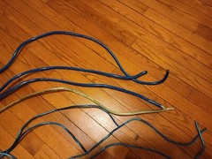 ROCKFORD FOSGATE 4 AWG 8 AWG BLUE SILVER POWER OR GROUND WIRE BLUE 48 + FEET