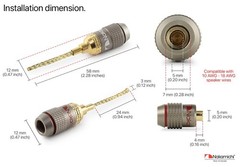 Nakamichi FanLock Excel Series 24k Gold Plated 2mm Flex Pin Plugs 10-18 AWG |…