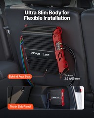 VEVOR Monoblock Car Amplifier Class D Subwoofer Amplifier 2000W RMS 1/2/4 Ohm