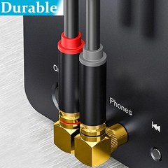 Warmstor 2-Pack RCA Right Angle Adapter 90 Degree RCA Male to Female Adapter …