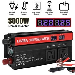 Convertidor De Corriente 5000W Para Autos Carros DC 12V a 110V AC Inversor y USB