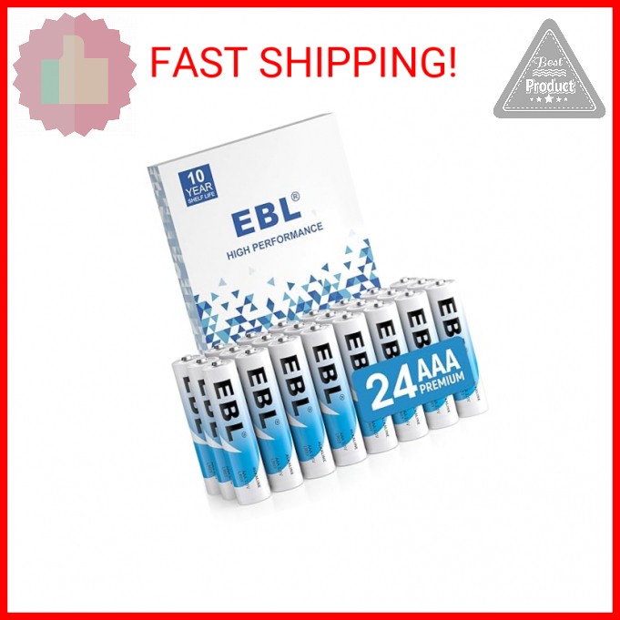 EBL AAA Batteries 24 Pack, 1.5V Alkaline Triple A Batteries, Long-Lasting Alkali