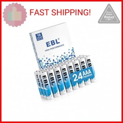 EBL AAA Batteries 24 Pack, 1.5V Alkaline Triple A Batteries, Long-Lasting Alkali