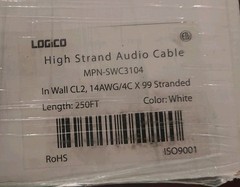 Logico In Wall High Strand Audio Cable 14AWG/4C X 99 Strands. CL 2 Rated.