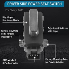 Power Seat Switch 6-Way Driver Seat Adjustment Switch Compatible with 1999