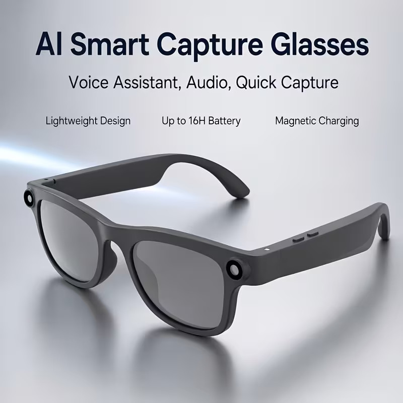 Smart Glasses with AI Voice Assistant & Camera
