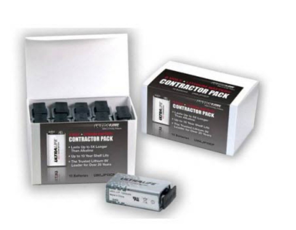Ultralife 9V Lithium Battery – 10yr Life. Qty 10 (Retail $125).