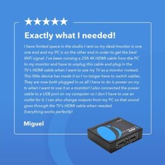 OREI HDMI Splitter 1 in 2 out, upto 4K@30Hz Display Duplicate/Mirror (HD-102)