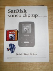SanDisk Sansa Clip Zip MP3 Player Installation CD and Quick Start Guide