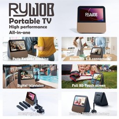 Rywob 7″ Small TV with 1080P Touch Screen,Bluetooth Karaoke Machine