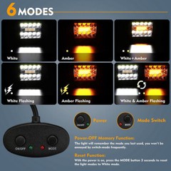 EverBrite 2PCS 4 Inch 60W Led Pods Off Road Light Pods White Amber Strobe 6 Mode