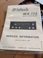 McIntosh MX 113 Service Information Manual