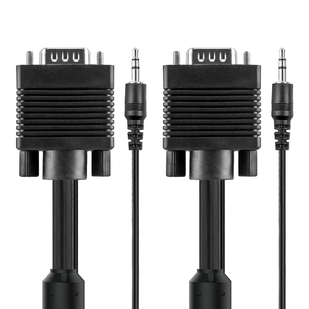15’FT SVGA Super VGA M Male to Male Cable with 3.5mm Audio for Monitor TV 15FT