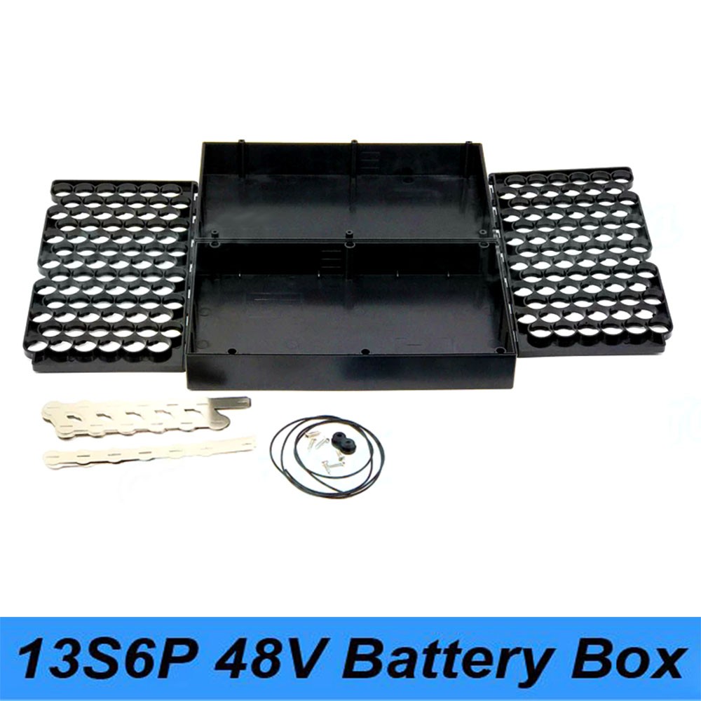 DIY 48V 13S6P 18650 Battery Pack Box with 13S 30A BMS + Holder & Nickel Assembly
