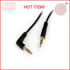StarTech.com 1 ft. (0.3 m) Right Angle 3.5 mm Audio Cable – 3.5mm Slim Audio Cab